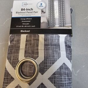 Mainstays Gray Geometric Blackout Curtains